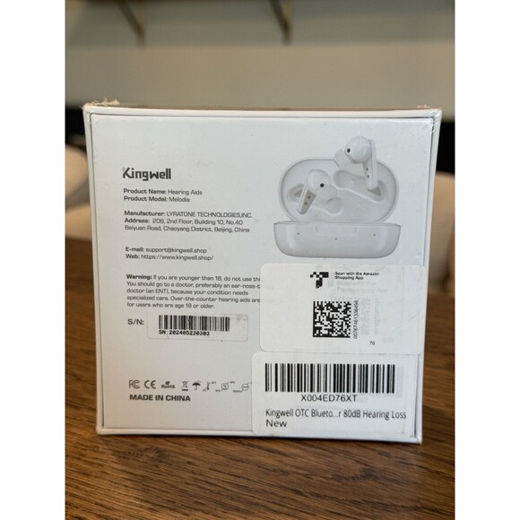 NEW Kingwell Wireless Bluetooth Rechargeable OTC Hearing Aids Sealed In Box - Picture 2 of 2